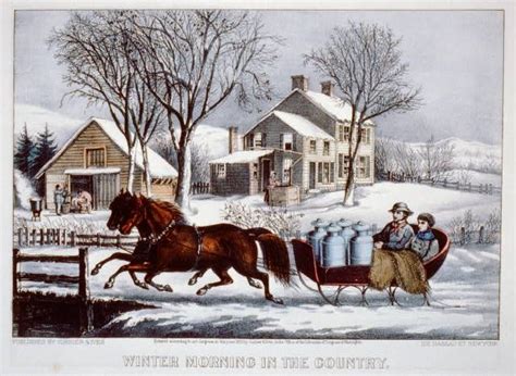 Winter Morning In The Country Currier And Ives Prints One Horse Open