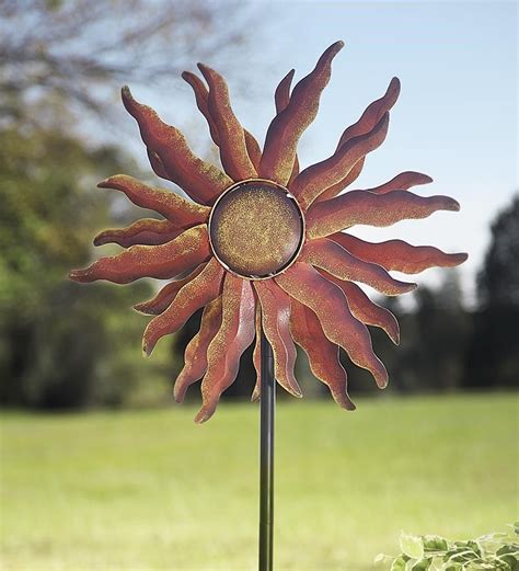 Metal Sun Spinner Kinetic Garden Sculpture Housewarming Ts Fall