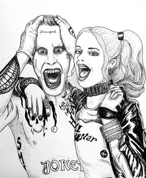 Love Harley Quinn And Joker Coloring Pages