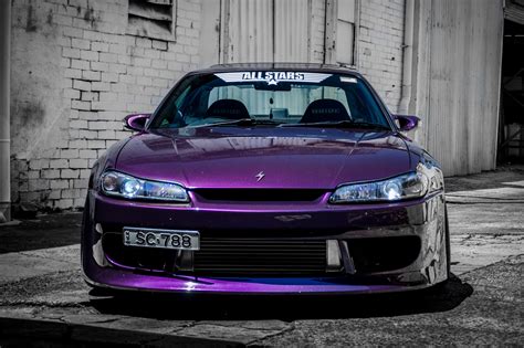 hd wallpaper purple nissan silvia car tuning s15 the front spec r mode of transportation