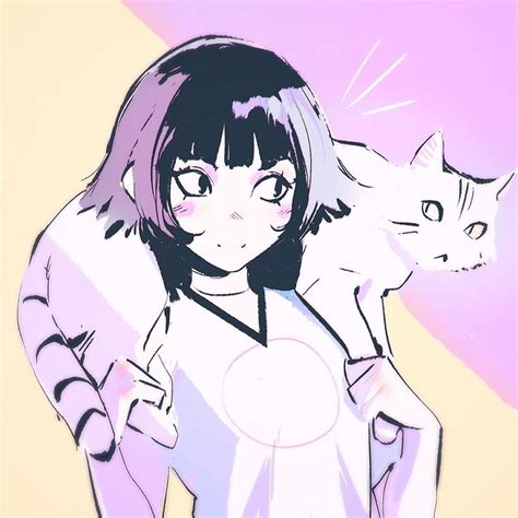 Cat On Kuvshinov Ilya Anime Art Girl Art Reference Character Art
