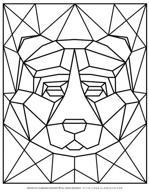 Animal Coloring Pages Geometric Bear Planerium