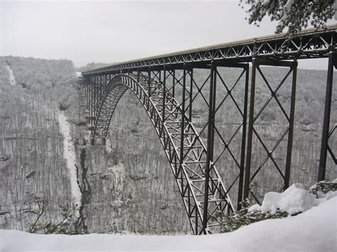 The New River Gorge Bridge In Winter 3 Of Snow