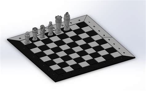 Stl 3d Printable Chess Set With Board Etsy Canada