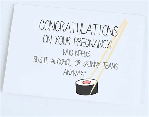 Make sure you take some time to relax and take care of. Pregnancy Congratulations Card Sushi, Funny Congratulations Card Pregnancy, Pregnant Funny ...