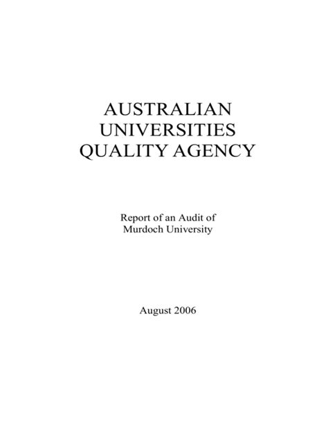 Murdoch University Tertiary Education Quality Standards Agency