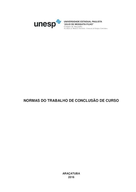 Pdf Normas Do Trabalho De Conclus O De Pdf File Normas Para A Elabora O E Apresenta O Do