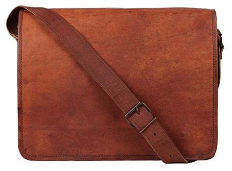 15 Inch Genuine Leather Handmade Vintage Rustic Crossbody Messenger