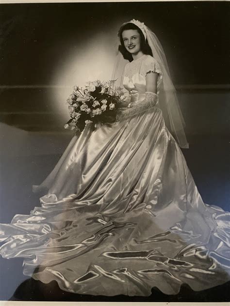 my grandma patricia on her wedding day 1949 i was able to wear the exact same dress on my
