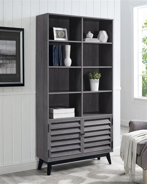 Ameriwood Home Vaughn 5 Shelf Bookcase With Doors Multiple Colors