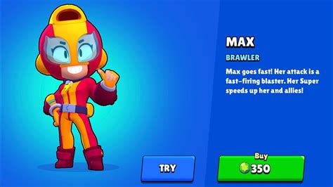 Max's blaster shoots a bunch of projectiles fast! Brawl Stars MAX Unlocked - YouTube