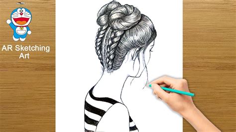 How To Draw Hair Braids Draw A Girl With Double Buns