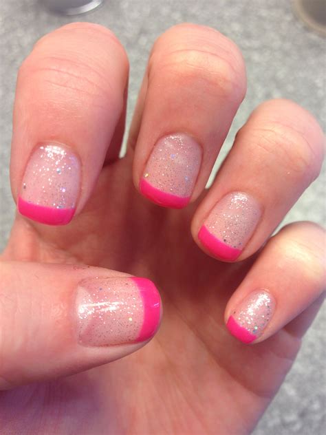 gel nails hot pink french pink nails gel nails nail colors color nails french colors pretty