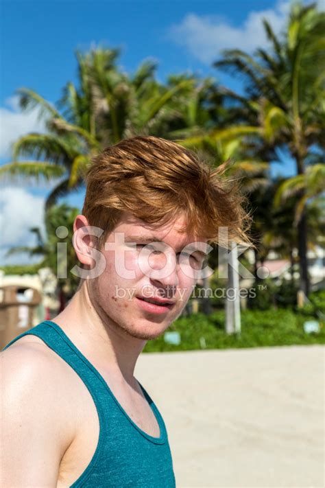 Portrait Of Handsome Boy At The Beach Stock Photo Royalty Free