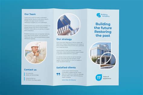 Building Company Brochure Trifold Creative Brochure Templates