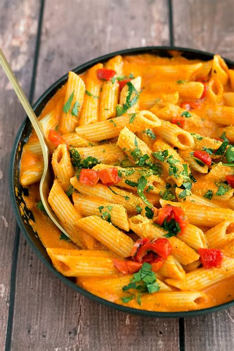 Vegan Roasted Red Pepper Pasta Crazy Vegan Kitchen