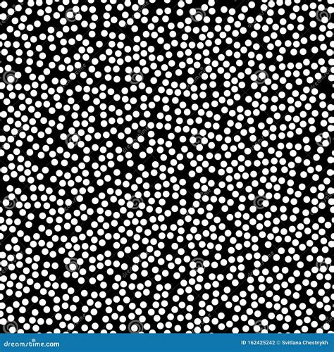 Random Scattered Polka Dot Pattern Abstract Black And White Background