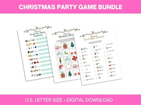 Christmas Games Printable Party Bundle 12 Games Christmas Charades