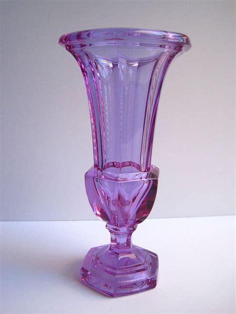 Fluted Alexandrite Neodymium Crystal Glass Vase Moser Era Style Moser Glass Blenko Glass Glass