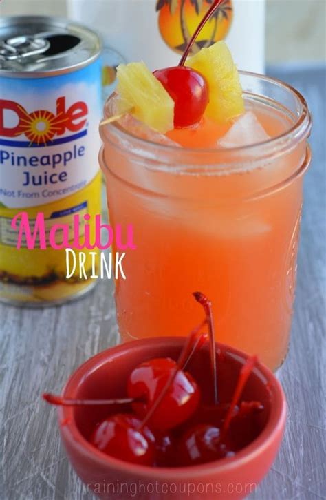 The trick lies in knowing what goes with malibu and other types of coconut rum. Malibu drink -1 small can of pineapple juice - 1 ounce of ...