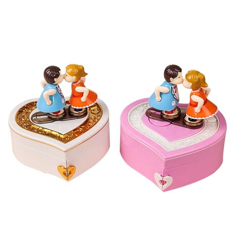 Lovely Valentines Day T Music Box Jewelry Box Dancing Lovers Couple