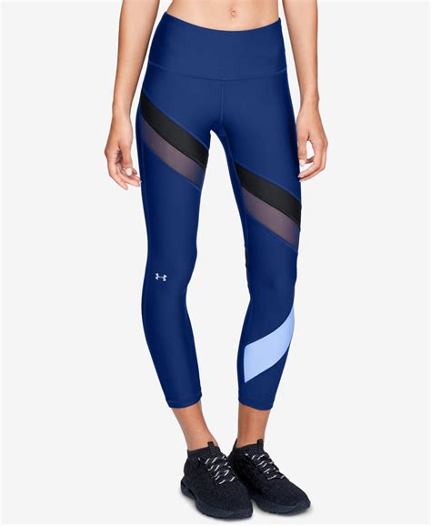 under armour under armour heatgear colorblocked mesh inset ankle leggings