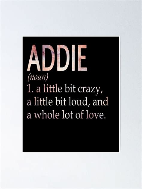 addie girl name definition poster for sale by gabbybaan redbubble