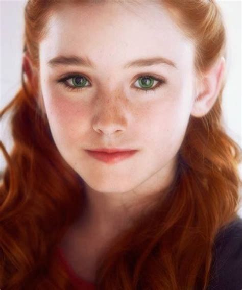 Blonde and red highlights colored into her natural light brown hair. 12-year-old Del | Green eyes red hair | Pinterest