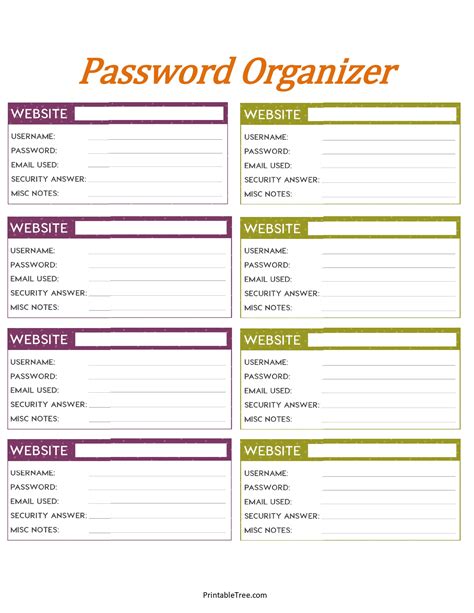 Free Download Printable Password Tracker Log Templates Pdf Password