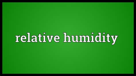 The present, the past, the future. Relative humidity Meaning - YouTube
