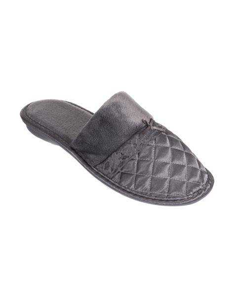 Quilted Satin Mule Slippers Za