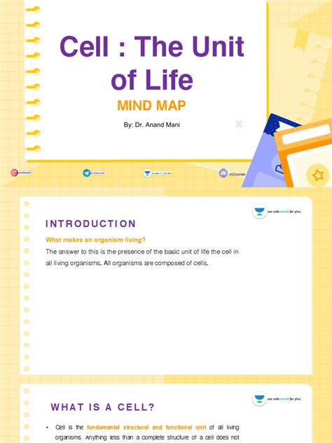 1mind Map Cell A Unit Of Life Pdf Cell Biology Cell Membrane
