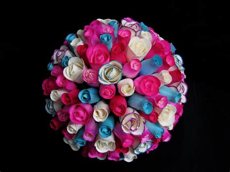 wooden roses from camelot all that glitters a wedding in hot pink teal blue and white