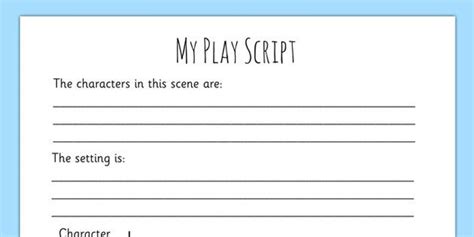 Play Script Template Teaching Literature Writing Templates Script