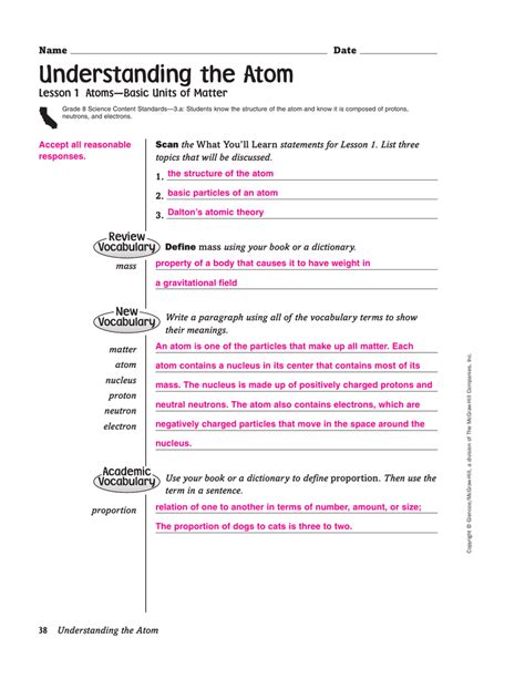 Mcgraw Hill Science Worksheet Answers