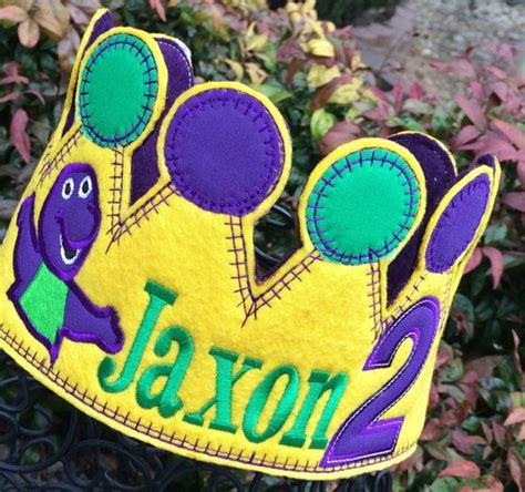 Boys Frog Prince Personalized Birthday Number Crown Hat Barney Party