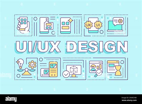 Ux Ui Design Word Concepts Turquoise Banner Stock Vector Image And Art