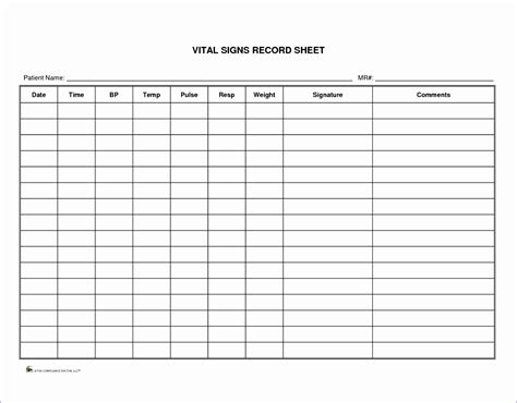 Nursing Flow Sheet Template Doctemplates