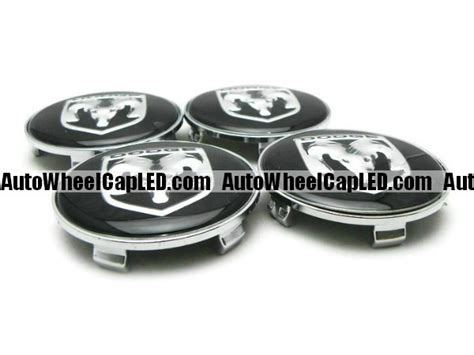 Dodge 3d Devil Black Chrome Silver Wheel Center Caps Emblem 68mm 4pcs