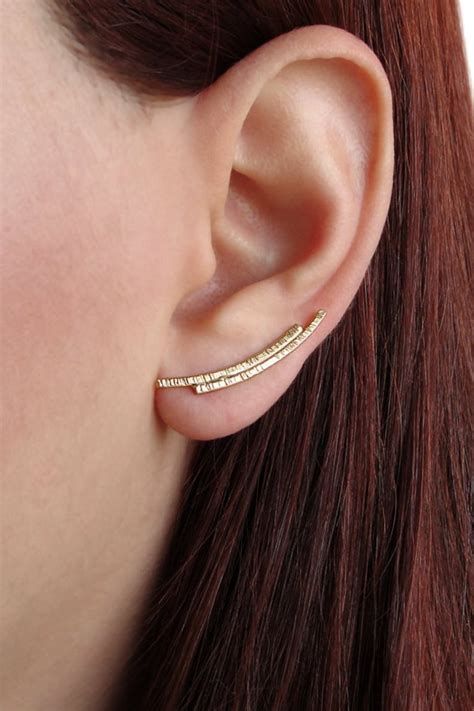 Minimalist Earrings Ear Climber Earrings Hypoallergenic Ear Etsy