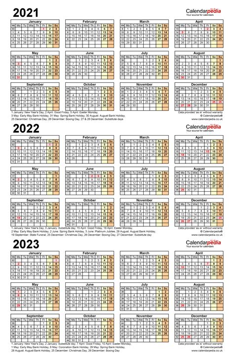 2021 2023 Three Year Calendar Free Printable Pdf Templates With 2021