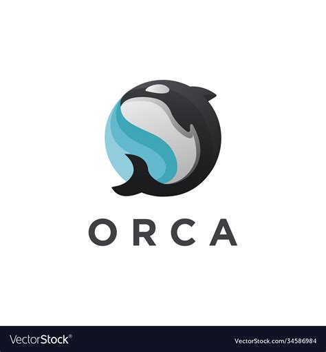 Modern Jumping Orca Killer Whale Logo Icon Vector Image
