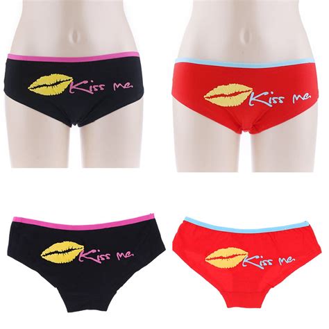 1pc 2018 new design sexy women underwear kiss me printed cotton underwear lingerie sexy panties