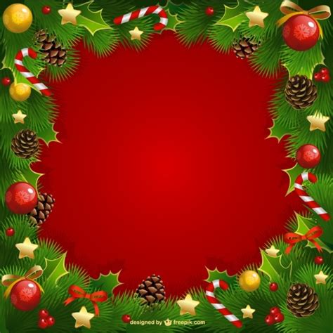 Free Vector Christmas Frame With Mistletoe