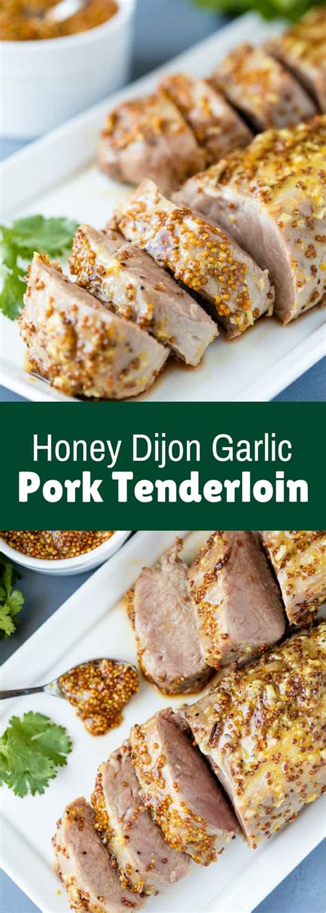 In an ovenproof pot, heat butter and honey over medium heat until melted. Honey Dijon Garlic Roasted Pork Tenderloin