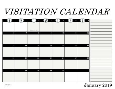 Printable Custody Schedule Template