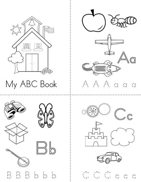 Here's a set of free printable alphabet letter images for you to download and print. My ABC Mini Book - Sheet 1 | Alphabet mini book, Mini ...