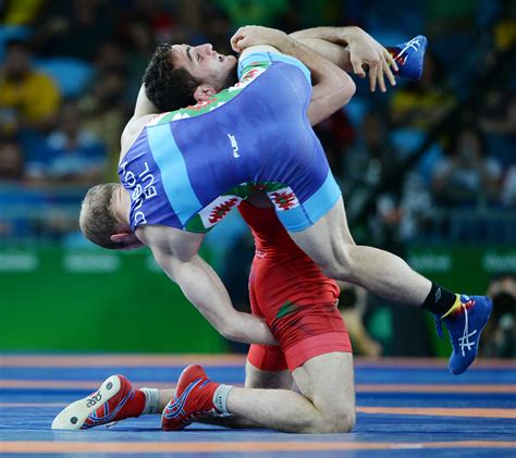 Wrestling has appeared in every olympics apart from the 1900 games. File:Wrestling at the 2016 Summer Olympics, Aliyev vs ...