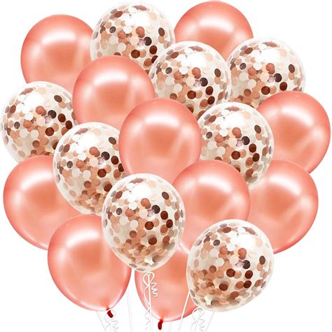 Buy Rose Gold Confetti Balloons Decorations Pack Of 30 12 Inch