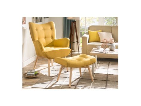 A suspendre à la barre du fauteuil suspendu. Fauteuil avec repose-pieds ESBEN en tissu - Jaune